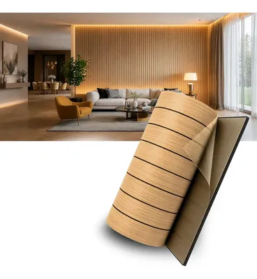 Rolo Painel Ripado Adesivo 3d (3m X 40cm) Decorativo Pvc Ripado Carvalho