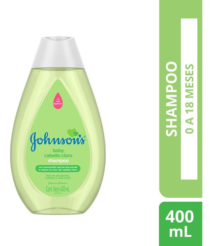 Shampoo Para Bebé Johnson's® Cabello Claro X 400 Ml.