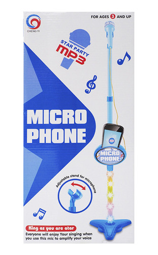 Microfono Infantil Mp3 Azul Jack Royal Cksur0604