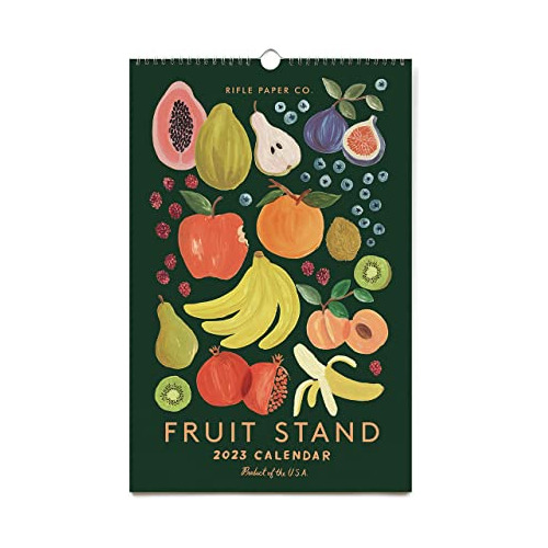 Calendario De Pared Fruit Stand 2023, Presenta 12 Ilust...