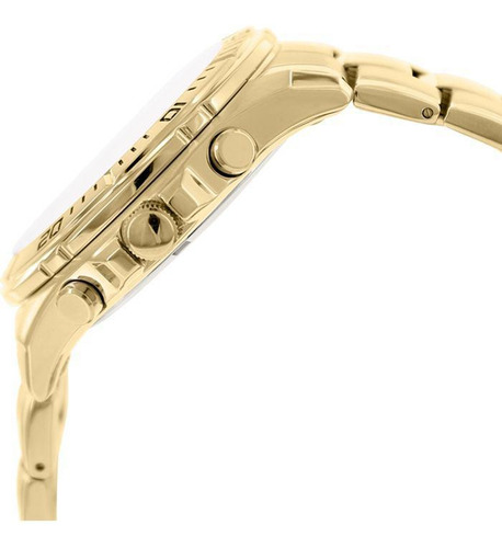 Relógio De Pulso Citizen Chronograph Wr 100 Com Corria De Aço Cor Dourada - Fondo Dourado