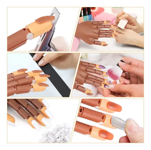 Mano Práctica Para Aplicación De Uñas Profesional+accesorios