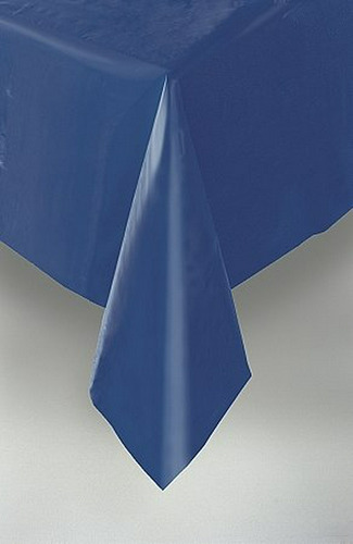 Azul Marino Rectangular De Plástico Mantel, 54  X108  (canti