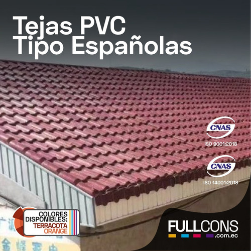 Imagen 2 de 2 de Teja Española Pvc, Techo Pvc Tipo Eternit Colonial, Kubiteja