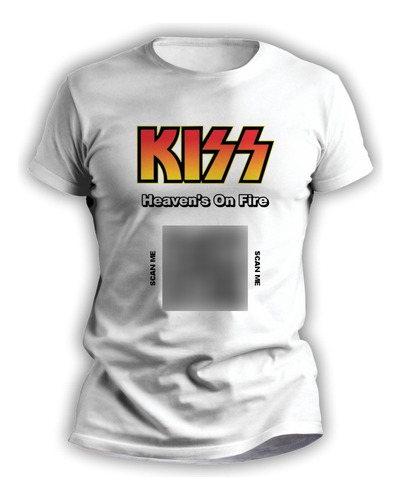 Remera Hombre Mujer Rockera Personalizada Con Qr Kiss - 3043