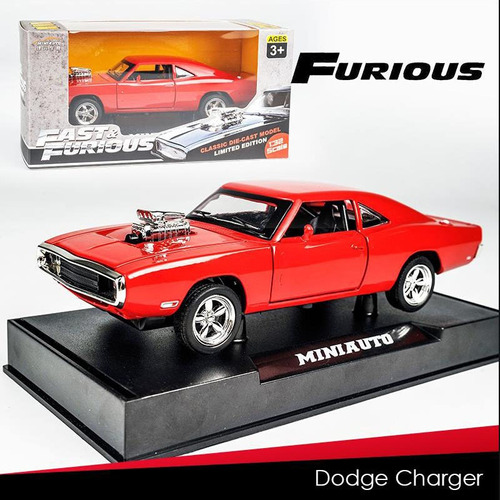 Coches De Metal Miniatura Dodge Challenger 1:32 Rápidos Y Fu