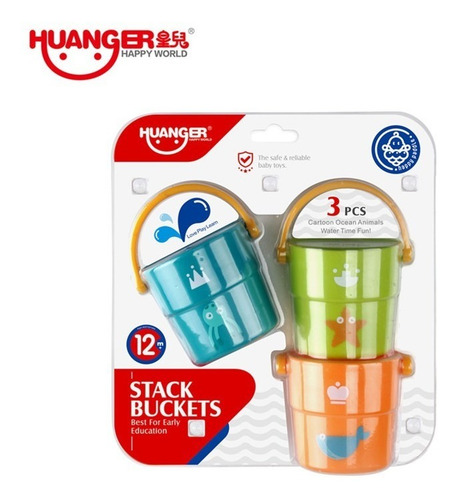Imagen 2 de 4 de Juguetes Para Agua Arena Baldecitos Huanger Maternelle