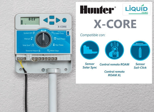 Imagen 3 de 10 de Programador Controlador Riego Hunter Xcore 4 Estaciones Zona
