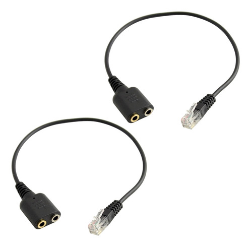 2 Pedazos Dobles 3.5mm Hembra A Rj9 Jack Adaptador