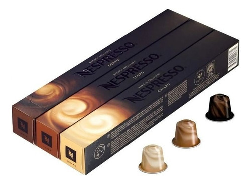 30 Cápsulas Café Nespresso® Chiaro/scuro/corto Recetas Leche