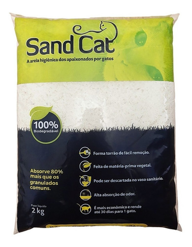 Areia Sanitária Para Gatos Super Premium 100% Biodegradável