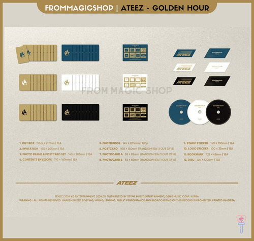 Ateez - 10th Mini Album Golden Hour Part. 1 ( Set ) Original