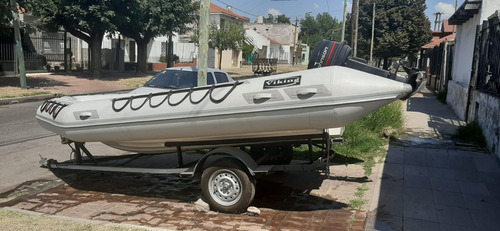Semirigido Sin Uso Con Motor Jhonson 35 Mide 4.60 Metros .