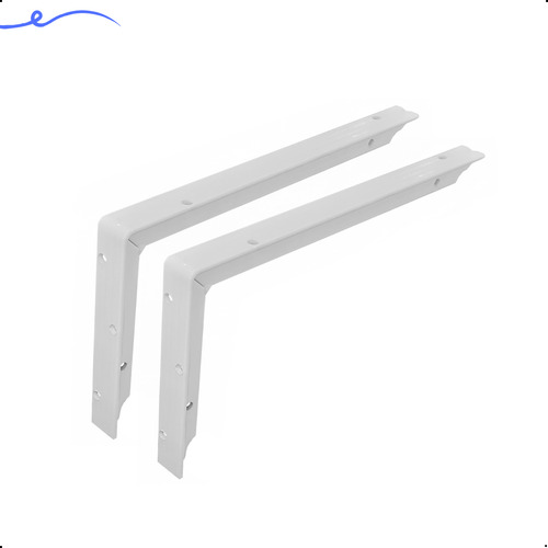 Mão Francesa T Reforçada Branca 15x10 Suporte 2 Pç +parafuso