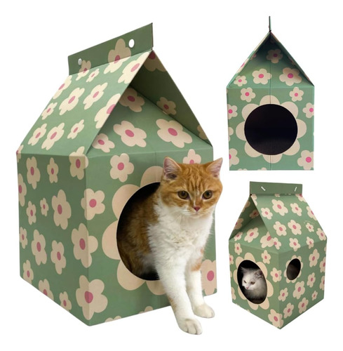 Casa De Carton Para Gatos Casa Rascador Para Gatos Casa Para