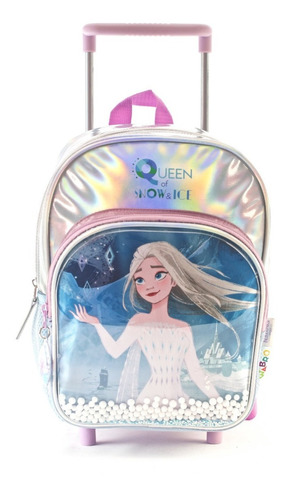 Mochila Con Carro Frozen 12 Pulgada Color Lila