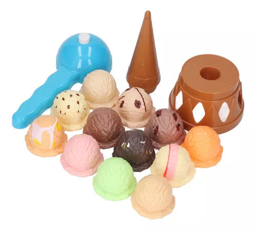 Conjunto de brinquedos de sorvete cones e sundae fingir jogar jogo