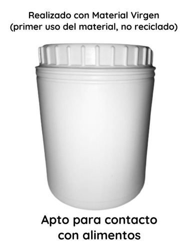 Imagen 7 de 10 de Potes Plasticos 1000 Cc En Pead Blanco X 65 Un.