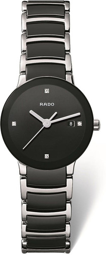 Rado R30935712 Centrix Ceramic Ladies Watch Esfera Negra