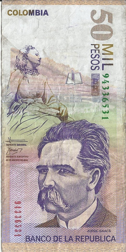 Colombia 50000 Pesos  25 Agosto 2009
