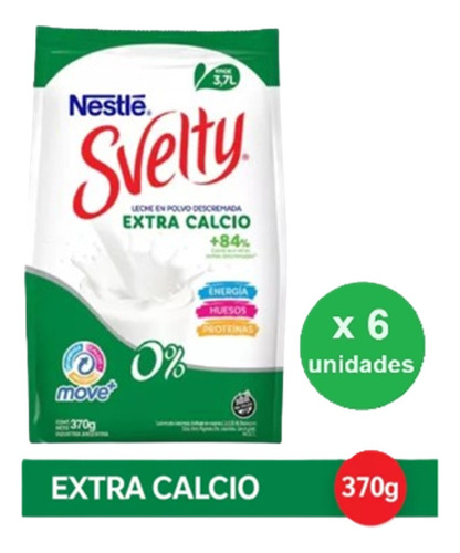 Pack Leche En Polvo Svelty Extra Calcio 370g X 6 Unid. - Dh