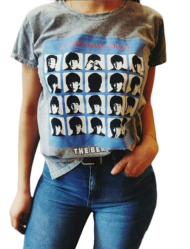 Remera Nevada Gris The Beatles A Hard Days Night Brendy  