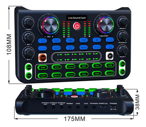 Mini Mezclador De Sonido Tarjeta De Sonido Portátil Para