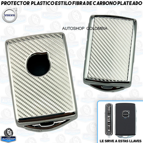 Forro Protector Llave Volvo Plastico Fibra Plateado