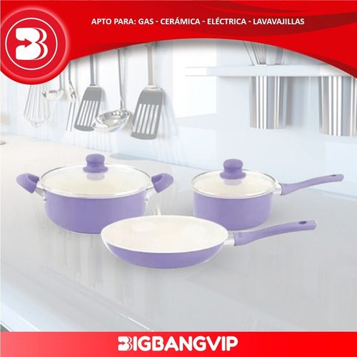 Imagen 3 de 6 de Bateria Ceramica Pastel Hudson 5 Piezas Colores