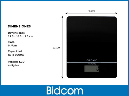 Balanza Para Cocina 1gr A 5kg Gadnic Digital Bascula Gramera