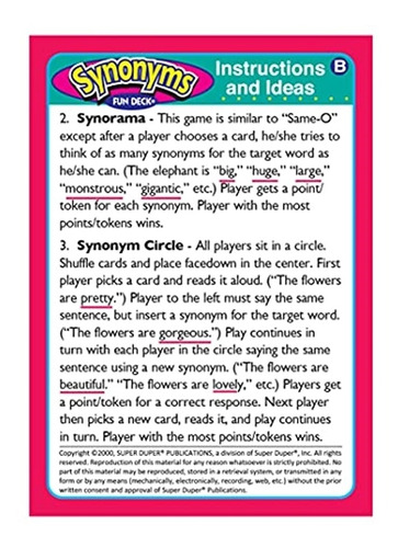 Juegos De Mesa Sinónimos Fun Cubierta Tarjetas