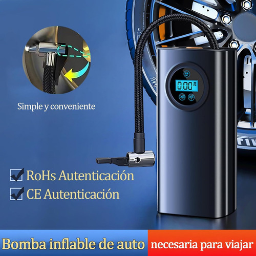 Bomba De Aire Bici Inflar Llantas Auto Inteligente Digital