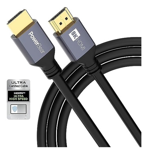 Powerbear 8k Hdmi 2.1 Cable 6.6 Ft  Durable 48gbps High Spee