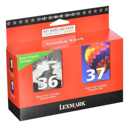 2 Cartuchos (negro Y Color) Para Lexmark 18c2229 36 & 37