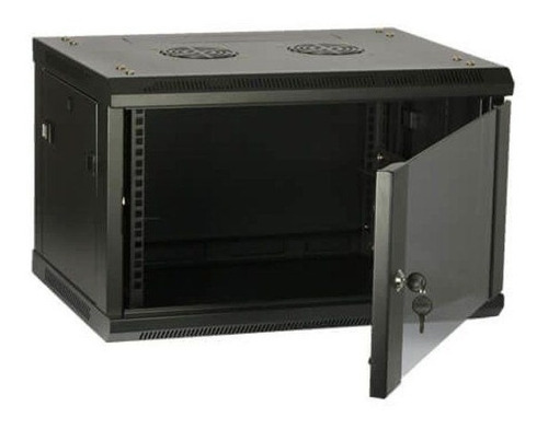 Rack Tipo Gabinete De Pared 6u Con Puerta De Vidrio - Llave