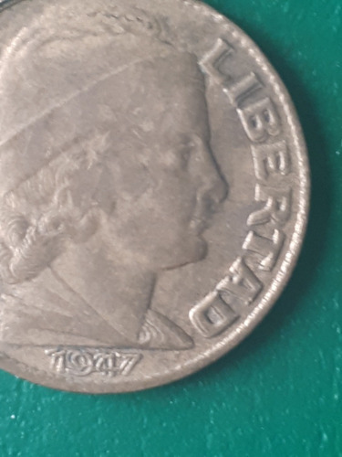 Moneda Argentina Error Doble Golpe 1947 5 Centavos (Usado)