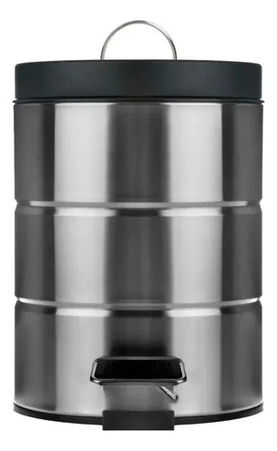 Cesto Bote Tacho Basura C/pedal Acero Inox 12lts Calidad Acero Con Negro