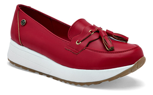 Zapato Casual Lady One Ls-3701 Color Rojo Para Mujer Tx8