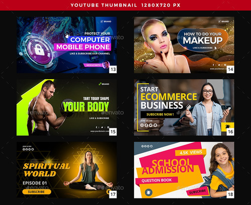 Pack 50 Thumbnail Para Youtube Pacote Artes Editáveis Psd 3