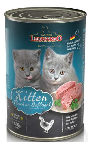 Alimento Húmedo Leonardo Para Gatitos, Pack 6 Latas 400 Gr