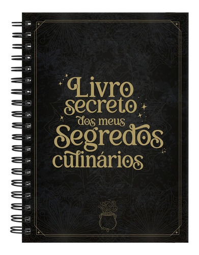 Caderno De Receitas Secreto Segredos Culinários Preto Ouro