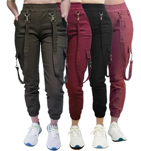 Pantalon Cargo Rustico Pesado Jogging Amplio Ancho Mujer