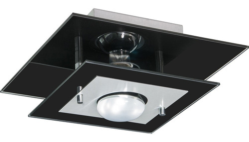Lustre Luminária Plafon Ideal para Sala Quarto Cozinha Banheiro Para 01 Lâmpada Cor Vidros Pretos 110V/220V - 25cm x 25cm