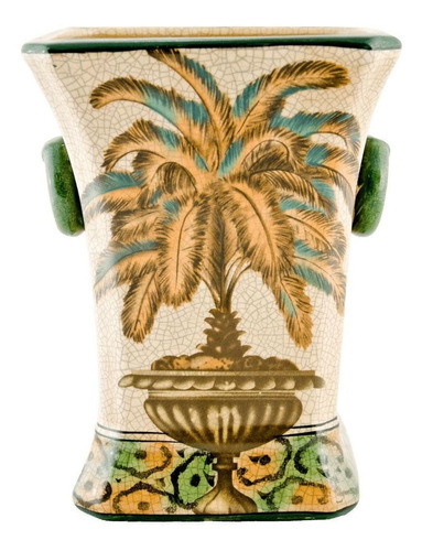 Cachepot (vaso) Quadrado Cerâmica Craquelê Fundo Fendi
