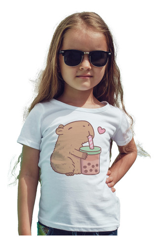 Capibara Bubble Tea - Polo Para Niños Y Niñas