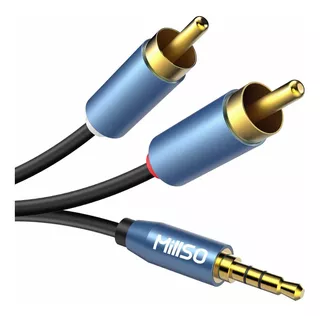 Cable De Audio Aux 3,5mm Macho A 2 Rca Macho | 3m / Azul