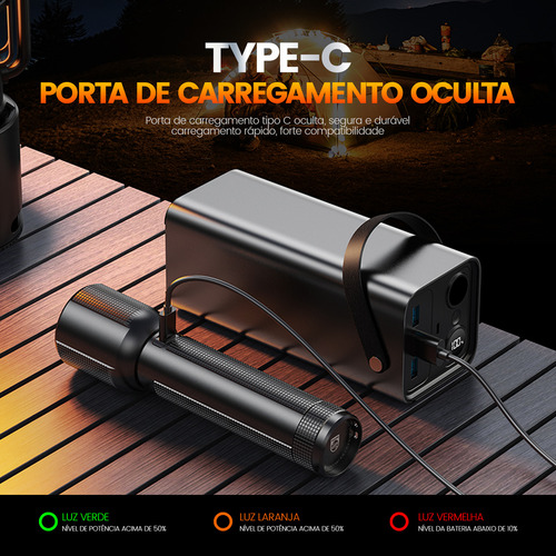 Philips Linterna Tactica Linternas Potentes Led Recargable Impermeable 500lm Blancasúper Largo Esencial Para La Pesca Aleación De Aluminio Sfl-2203