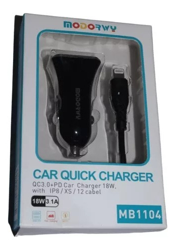 Cargador Para Telefono Auto iPhone + Usb Pd 18 Watts Qc 3.0