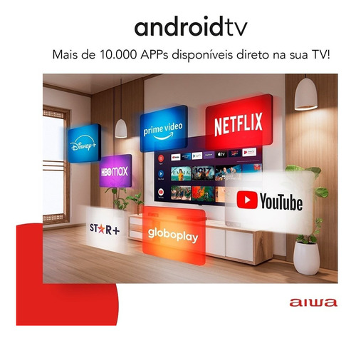 Smart Tv Led Aiwa 43 Android Tv Awstv43bl02a - Full Hd, Bl