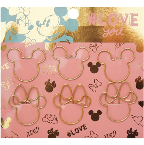 Paper Clips Mickey Y Minnie Forma Dorado Mooving Maw X6